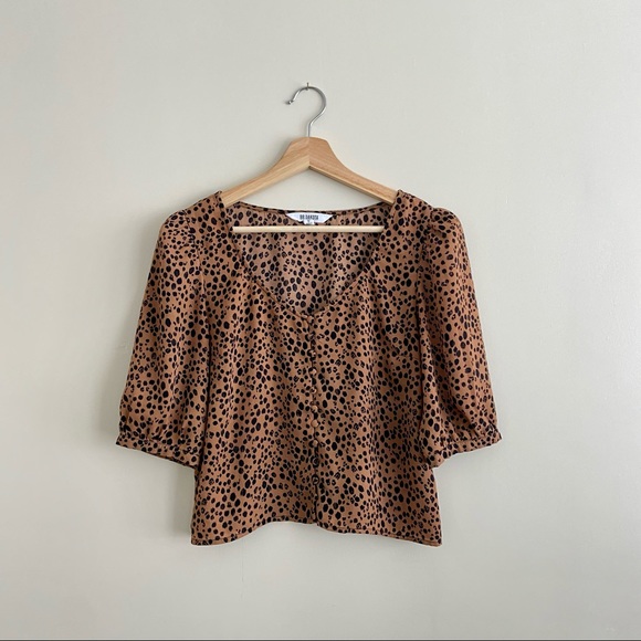 BB Dakota Cheetah Print Puff Sleeve Top - Picture 7 of 8